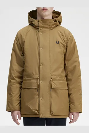 Fred Perry Mandarin Collar Hooded Longline Padded Jacket
