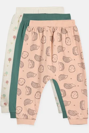 MINI KLUB Infant Boys Pack Of 3 Rerooted Nature Printed Mid-Rise Cotton Joggers