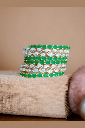 The Pari Set Of 6 Rhodium-Plated AD-Studded Bangle