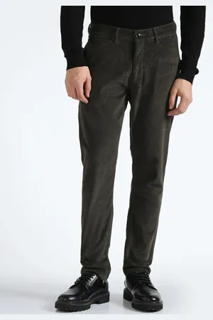 Flying Machine Men Mid Rise Corduroy Chinos Trousers
