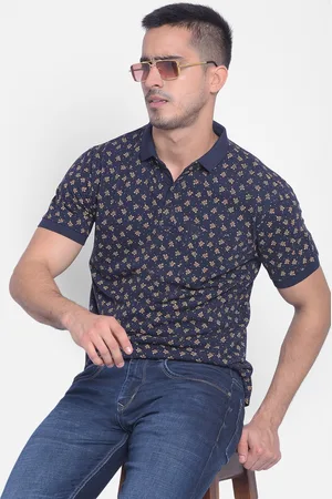 Crimsoune Club Floral Printed Polo Collar T-shirt