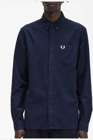 Fred Perry Button-Down Collar Long Sleeves Breatheable Oxford Cotton Shacket