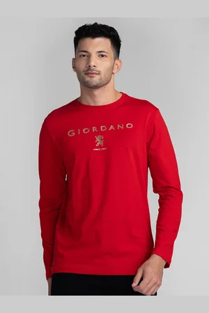 Giordano Typography Printed Cotton Slim Fit T-shirt