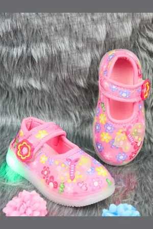 BAESD Girls Printed Applique Detailed LED Sneakers