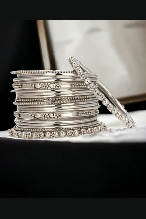 The Pari Set Of 20 Rhodium-Plated Bangles