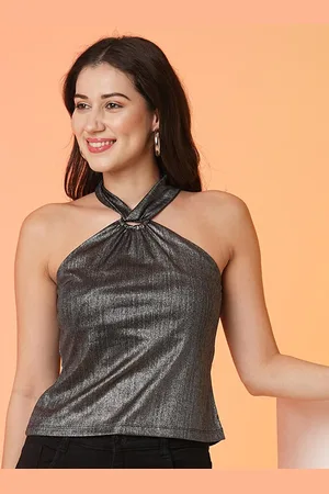 Globus Shimmer Sleeveless Halter Neck Top