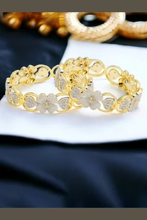 The Pari Set Of 2 Gold Plated American Diamond Bangles