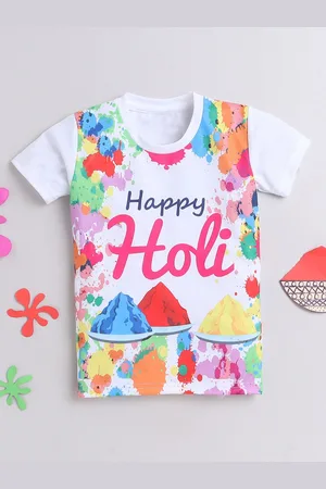 The Magic Wand Girls Abstract Printed Round Neck T-shirt