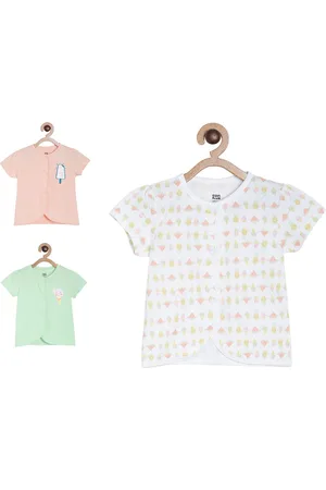MINI KLUB Girls Pack of 3 Abstract Printed Round Neck T-shirts
