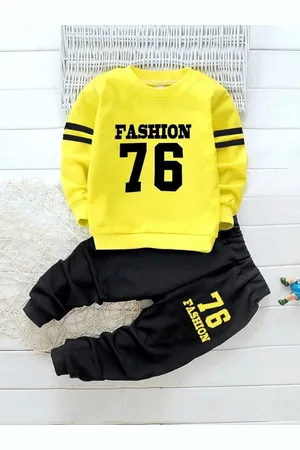 Googo Gaaga Boys Typography Printed Sweatshirt with Trousers