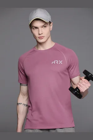 HRX Men Brand Logo Printed Raglan Sleeves Rapid-Dry Sports T-shirt
