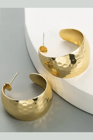 ISHKAARA Gold Plated Half Hoop Earrings