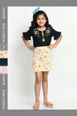 BAESD Girls Pack Of 3 Mini A-Line Pure Cotton Skirts