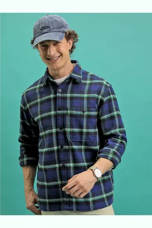 Highlander Men Oversized Single Pocket Flannel Overshirt