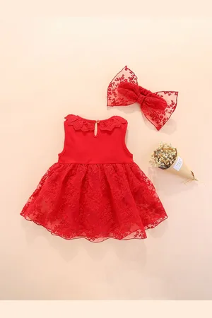 Stylecast Girls Lace Fit & Flare Cotton Mini Dress