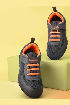 Liberty Boys Grey & Orange Solid Casual Sneakers