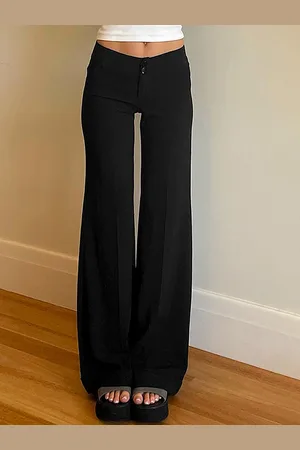 LULU & SKY Women Clean Look Bootcut Trousers