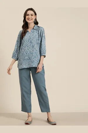 HERE&NOW Women Bandhani Printed Top with Trousers