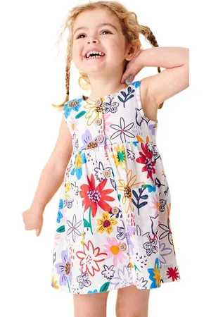 Stylecast Girls White Floral Printed A-Line Dress