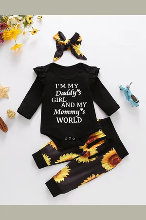 Stylecast Girls Black Printed Leotard with Trousers