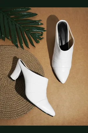 TRY ME Pointed Toe Block Heeled Mules