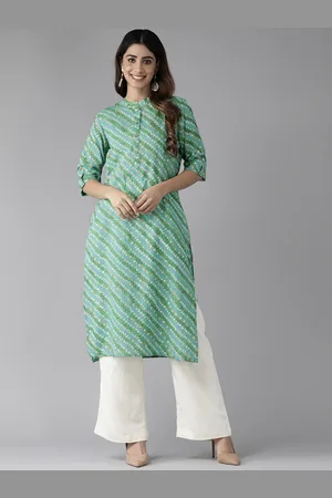 Cayman Women Printed Kantha Work Straight Kurta