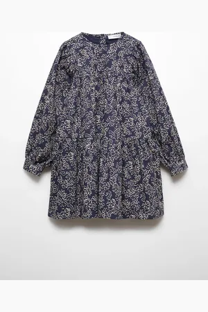 MANGO Girls Floral Print Cotton A-Line Dress