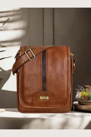 Lorem Tan Structured Sling Bag with Tasselled