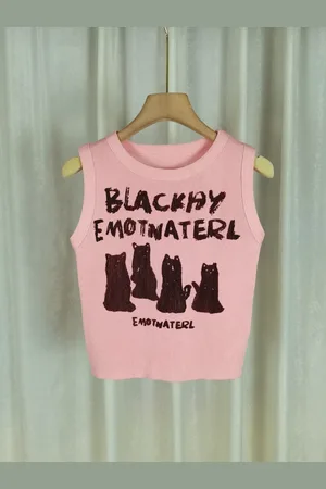 Stylecast Teen Girls Pink Typography Printed Sleeveless Top