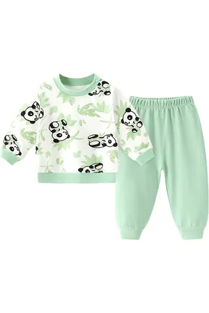 Stylecast Boys Green Conversational Printed Pure Cotton Top with Pyjamas
