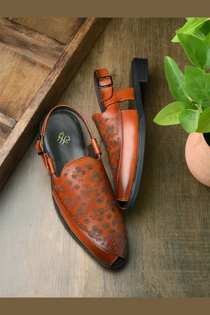 House of Pataudi Men Textured Shoe-Style Sandal