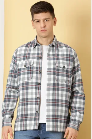 Thomas Scott Checked Cotton Premium Flannel Oversized Shackets