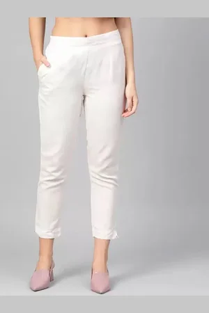 Kalini Women Relaxed Straight Leg Cotton Cigarette Trousers