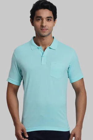 ColorPlus Polo Collar Short Sleeves Regular Fit Cotton Indigo T-shirt