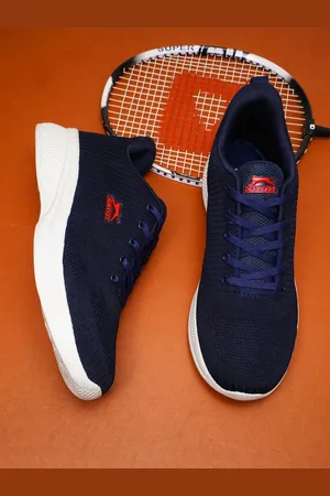 Slazenger Men Textured Flyknit Lace-Up Running Shoes