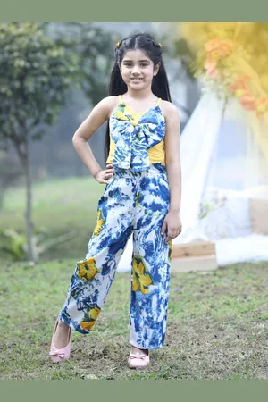 Cutiekins Girls Printed Shoulder Straps Top with Trousers