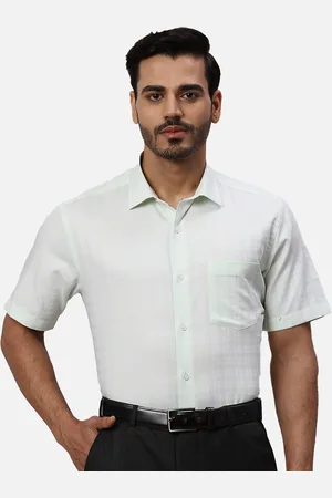 Park Avenue Grid Tattersall Checks Checked Spread Collar Cotton Formal Shirt