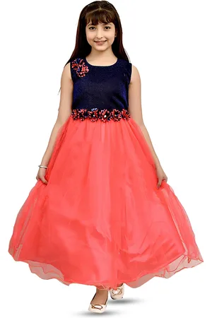 BAESD Girls Round Neck Embellished Maxi Dress
