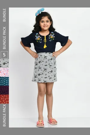 BAESD Girls Pack Of 5 Mini A-Line Pure Cotton Skirts