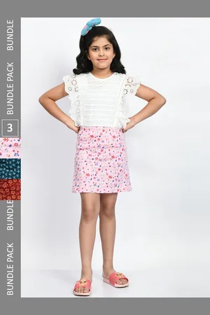 BAESD Girls Pack Of 3 Mini A-Line Pure Cotton Skirts