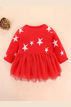 Stylecast Infnats Girls Red Conversational Printed Fit & Flare Dress