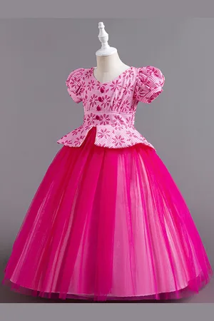 Stylecast Girls Fuchsia Floral Fit & Flare Maxi Dress