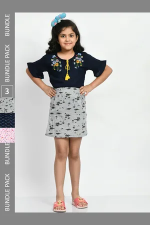 BAESD Girls Pack Of 3 Mini A-Line Pure Cotton Skirts