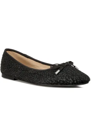 London Rag Textured Round Toe Bows Ballerinas