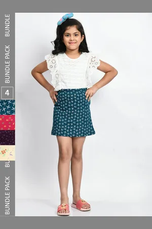 BAESD Girls Pack Of 4 Mini A-Line Pure Cotton Skirts