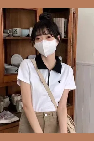 Stylecast Girls White Polo Collar Tshirt