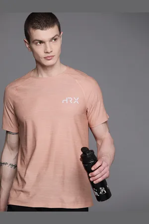 HRX Men Brand Logo Printed Raglan Sleeves Rapid-Dry Sports T-shirt
