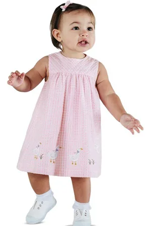 Stylecast Girls Pink Checked A-Line Dress