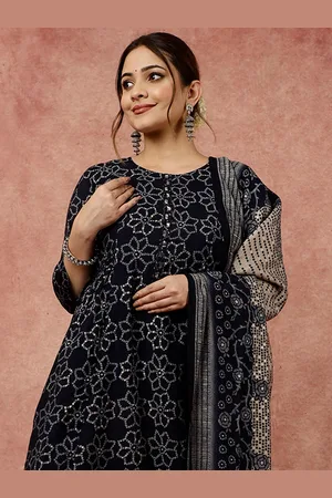 Jaipur Bandhani Printed Anarkali Kurta with Trousers & Dupatta