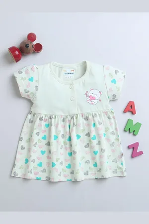 BUMZEE Cotton Print Fit & Flare Dress